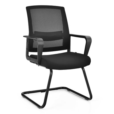 1 Piece Mid Mesh Back Conference Chair with Lumbar Support-Black - Relaxacare
