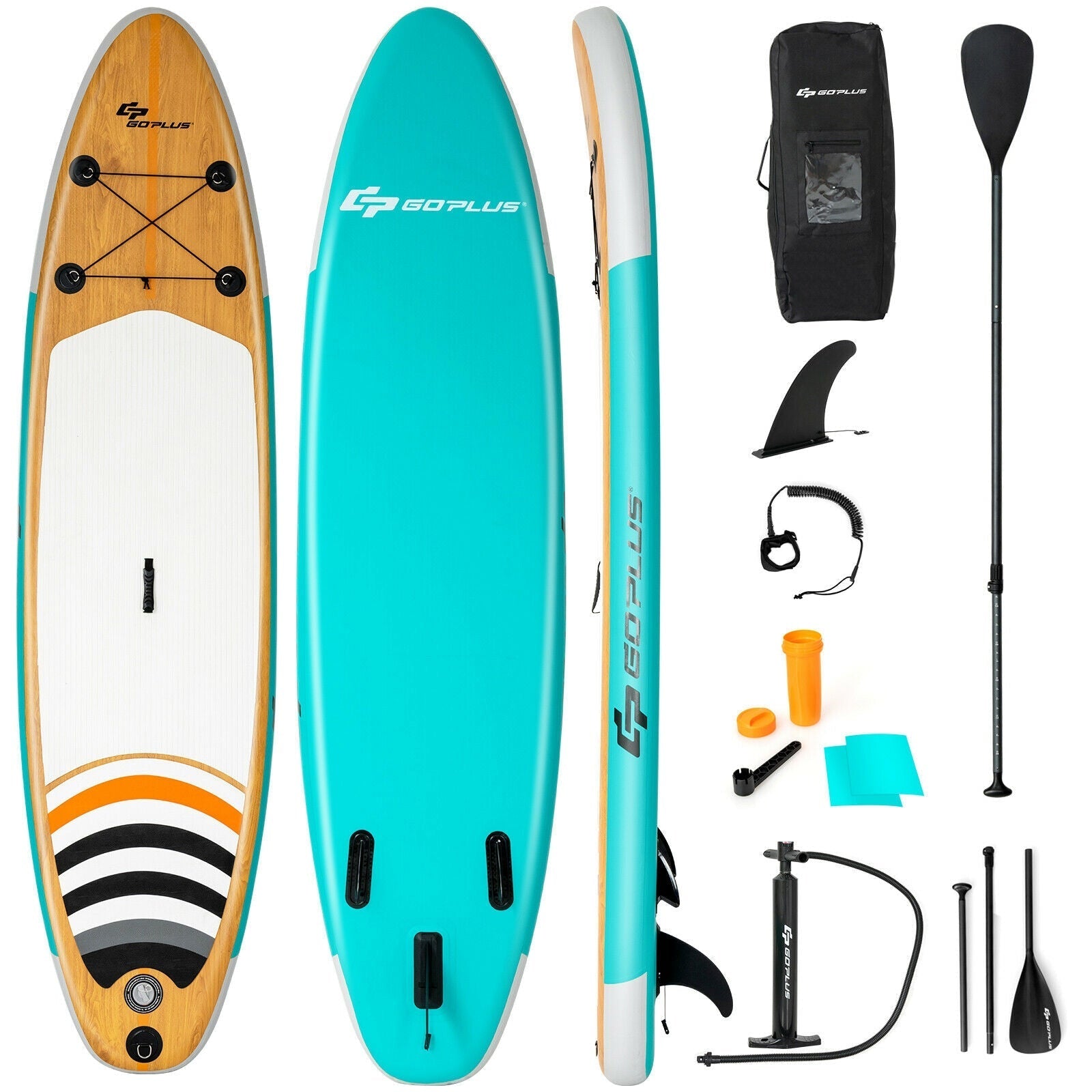 Costway 11 Inflatable Stand Up Paddle Surfboard W Bag Aluminum Paddle Pump