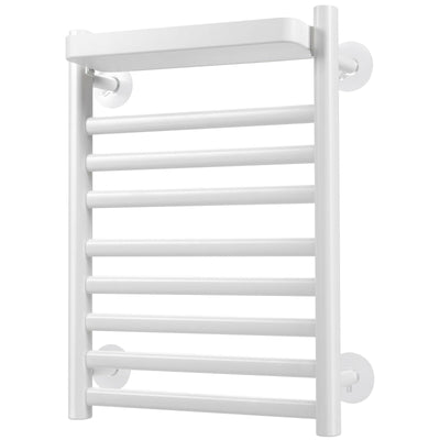 110W Electric Heated Towel Rack with Top Tray for Bathroom and Kitchen - Relaxacare