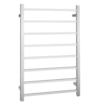 145W Electric Towel Warmer Wall Mounted Heated Drying Rack 8 Square Bars - Relaxacare