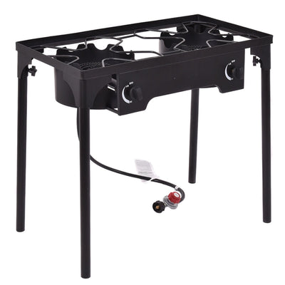 150000 BTU Double Burner Outdoor Stove BBQ Grill - Relaxacare