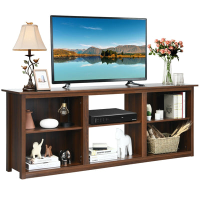 2-Tier Entertainment Media Console TV Stand-Walnut - Relaxacare