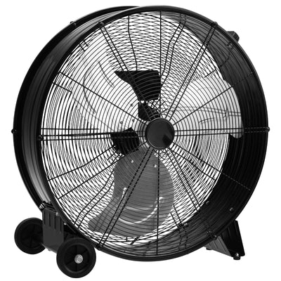 3-Speed 24 Inch Industrial Drum Fan with Aluminum Blades-Black - Relaxacare