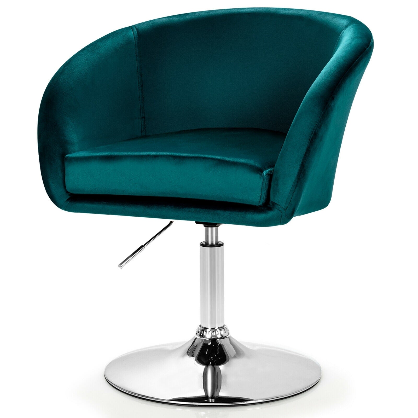 360-Degree Swivel Accent Chair with Round-Back and Chrome Frame for Ma