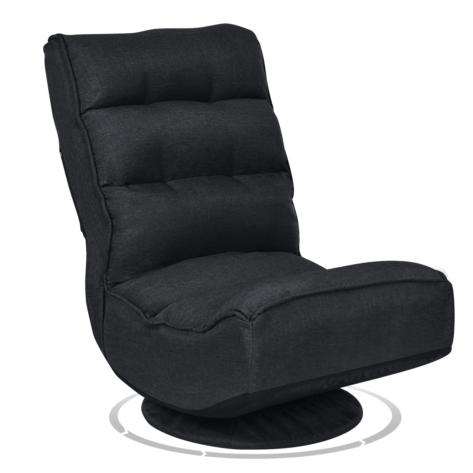 360Degree Swivel Folding Floor Gaming Chair with Adjustable Backrest