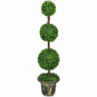 4 Feet Artificial Topiary Triple Ball Tree Plant - Relaxacare