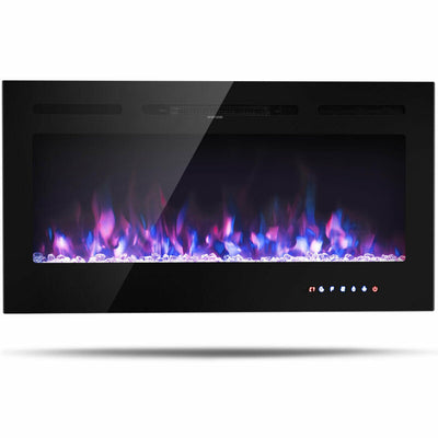 40-Inch Electric Fireplace Recessed Wall Mounted with Multicolor Flame - Relaxacare