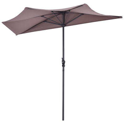 9' Half Round Patio Umbrella Sunshade without Weight Base - Relaxacare