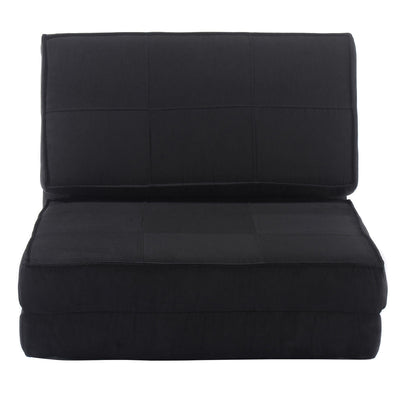 Convertible Lounger Folding Sofa Sleeper Bed-Black - Relaxacare