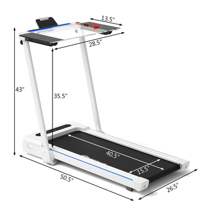 COSTWAY - 2.25HP 3-in-1 Folding Treadmill with Table Speaker Remote Control - Relaxacare
