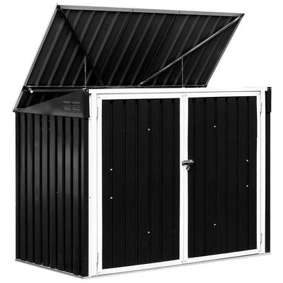 Horizontal Storage Shed 68 Cubic Feet for Garbage Cans - Relaxacare