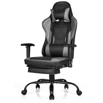 Massage Gaming Chair Recliner with Footrest and Adjustable Armrests for Home and Office-Black - Relaxacare