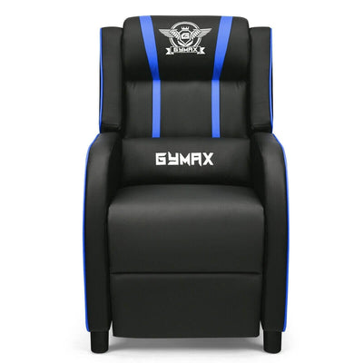 Massage Racing Gaming Single Recliner Chair-Blue - Relaxacare