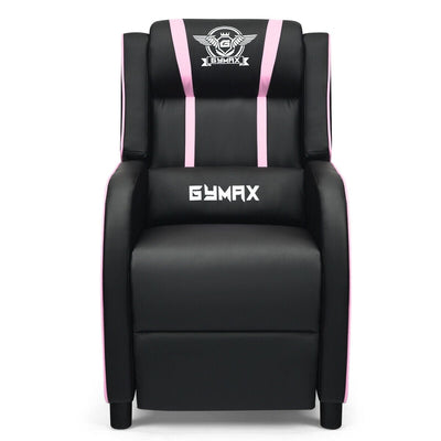 Massage Racing Gaming Single Recliner Chair-Pink - Relaxacare