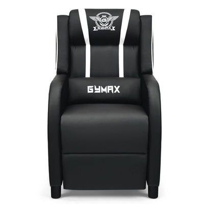 Massage Racing Gaming Single Recliner Chair-White - Relaxacare