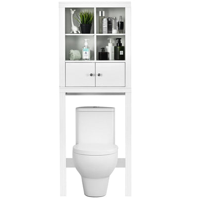 Over the Toilet Storage Cabinet with 4 Open Compartments-White - Relaxacare