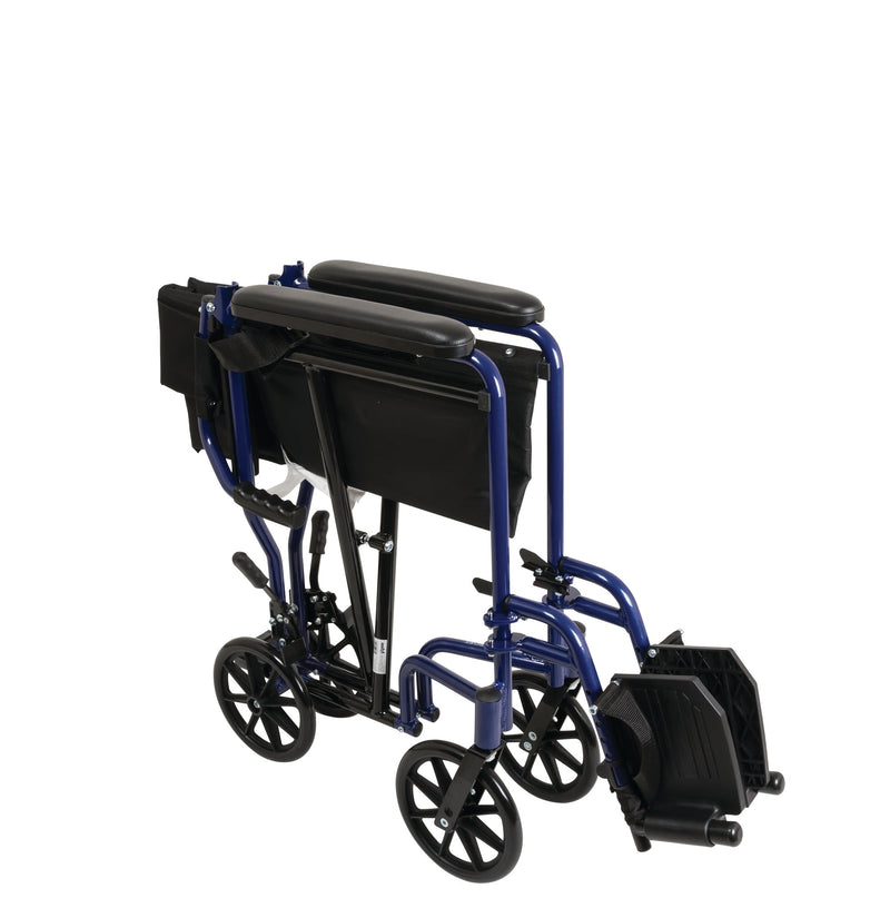 *PROBASICS - Aluminum Transport Wheelchair, 19-inch, Blue - Relaxacare