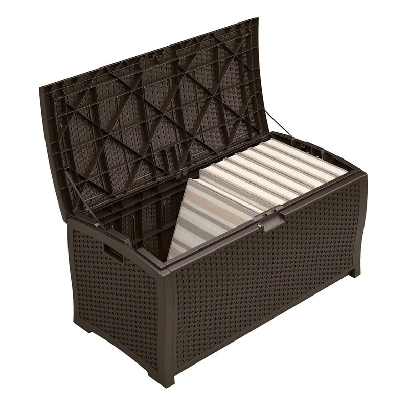 SunCast- Resin Wicker Deck Box - Java 99 gallon - Relaxacare