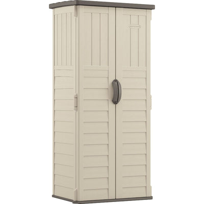 Suncast-Vertical Shed 22 cu. ft.-vanilla With Stone - Relaxacare