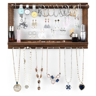 Wall Mounted Jewelry Rack with Removable Bracelet Rod - Relaxacare