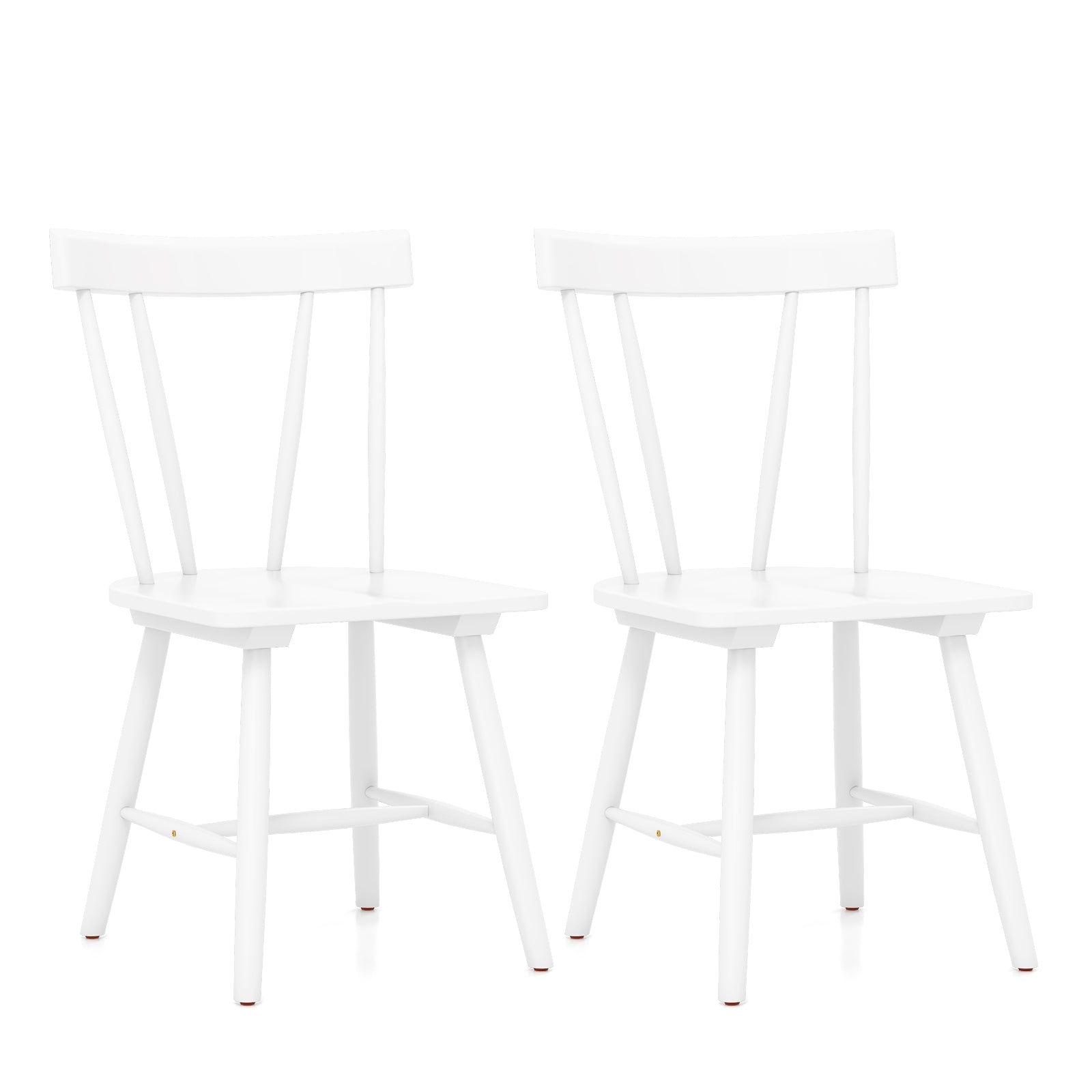 Windsor Style Armless Chairs with Solid Rubber Wood Frame