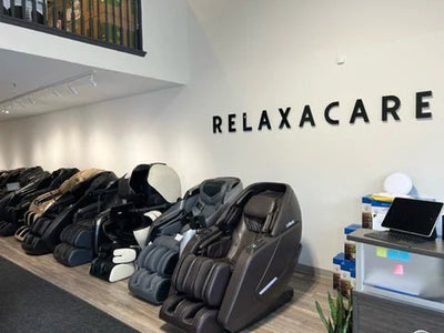 Showroom Floor At Relaxacare- Largest Selection Of Massage Chairs-Burlington Ontario