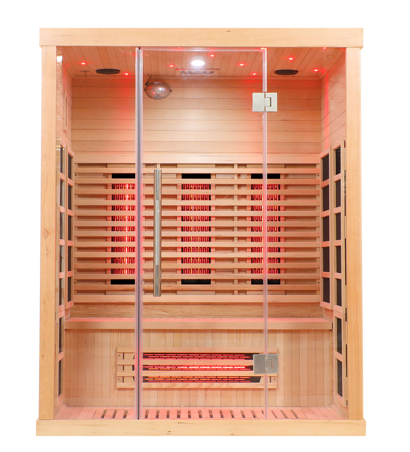 PREORDER 2025-Blisspod, Venetian, Full Spectrum Indoor Premium Canadian Hemlock Ultra Low EMF Sauna, 11 Heaters & Chromotherapy, 3 Person