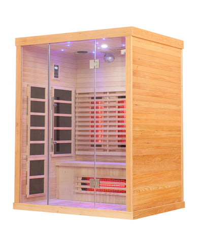 PREORDER 2025-Blisspod, Venetian, Full Spectrum Indoor Premium Canadian Hemlock Ultra Low EMF Sauna, 11 Heaters & Chromotherapy, 3 Person