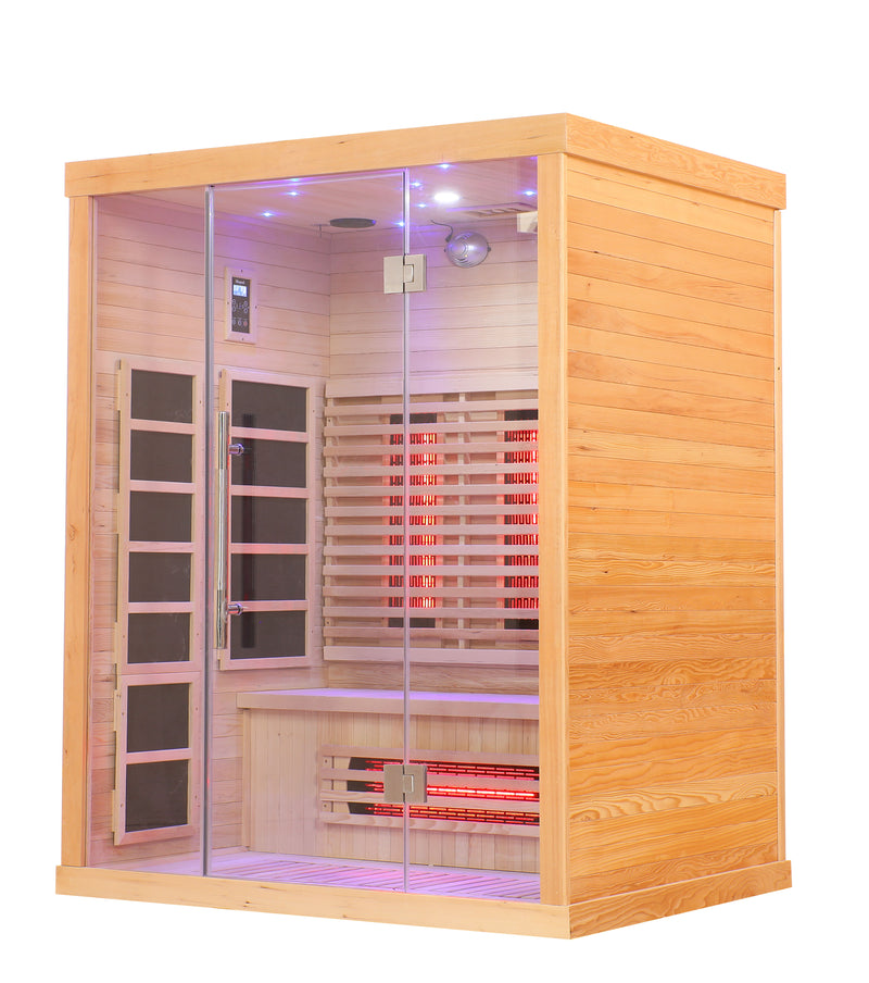 PREORDER 2025-Blisspod, Venetian, Full Spectrum Indoor Premium Canadian Hemlock Ultra Low EMF Sauna, 11 Heaters & Chromotherapy, 3 Person