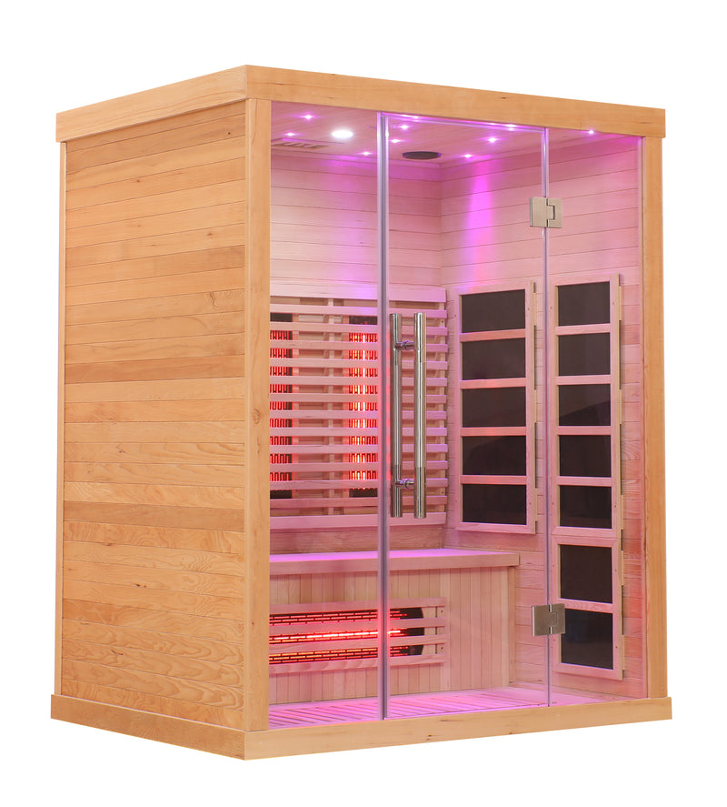 PREORDER 2025-Blisspod, Venetian, Full Spectrum Indoor Premium Canadian Hemlock Ultra Low EMF Sauna, 11 Heaters & Chromotherapy, 3 Person