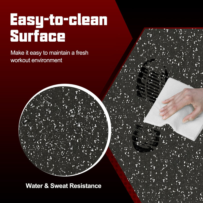 0.79 inch Thick Rubber Top Exercise Mat 48 Sq Ft with Boarders