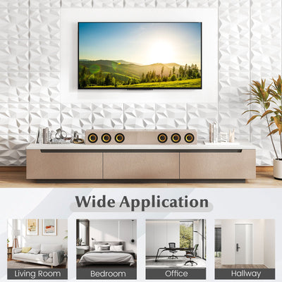 100-Pack 3D Wall Panels 12" x 12" PVC Interior Wall Decoration with Diamond Accent-White