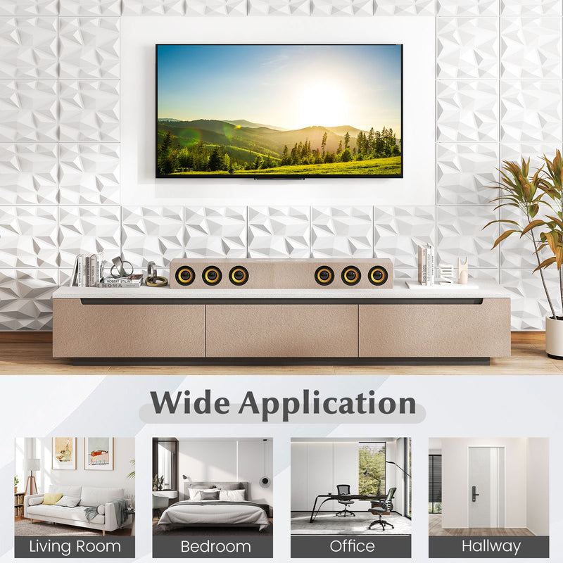 100-Pack 3D Wall Panels 12" x 12" PVC Interior Wall Decoration with Diamond Accent-White