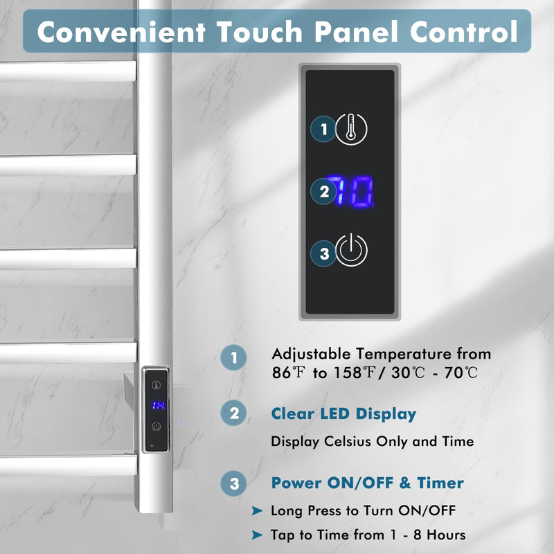 10-Bar Electric Stainless Steel Towel Warmer