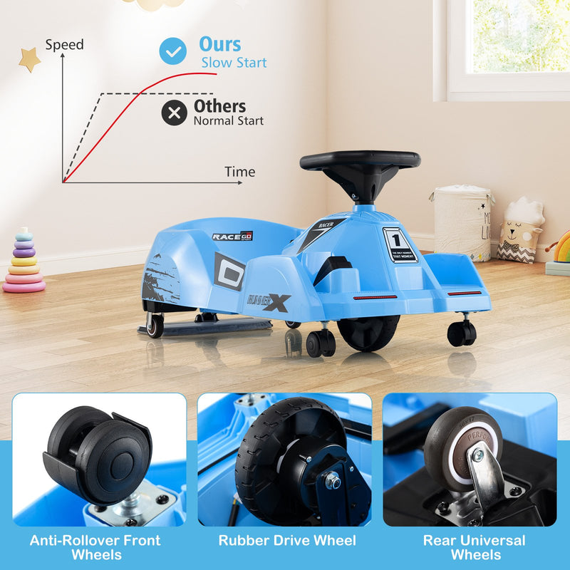 12V Electric Cleaning Go Kart with Detachable Mop and Remote Control-Blue