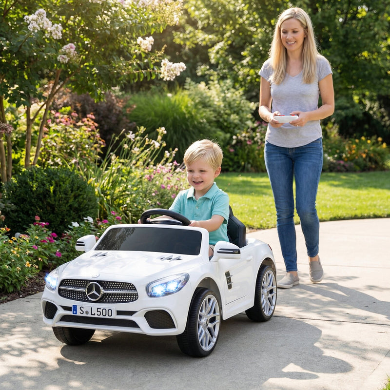 12V Kids Ride on Car Licensed Mercedes-Benz with Remote and Music-Whit