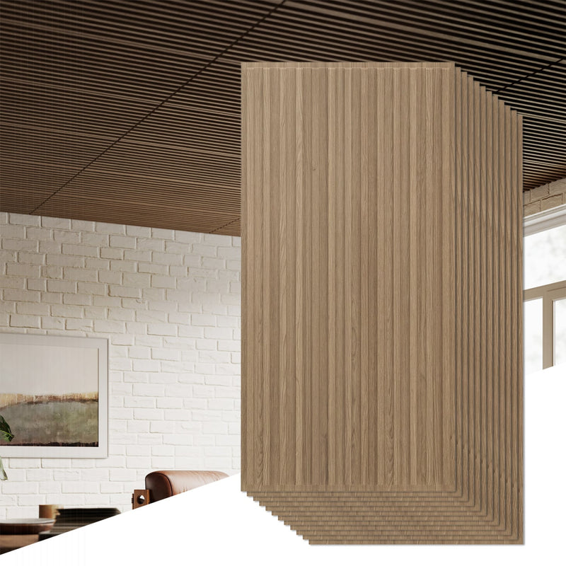 12-Pack PVC Slat Wall Panels for Interior Wall Decoration for Living R