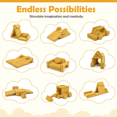 14 PCS Modular Kids Play Couch for Playroom and Bedroom-Yellow