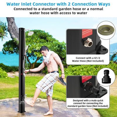 7.2 Feet 9.3 Gallon Solar Heated Shower with Hand and Foot Tap