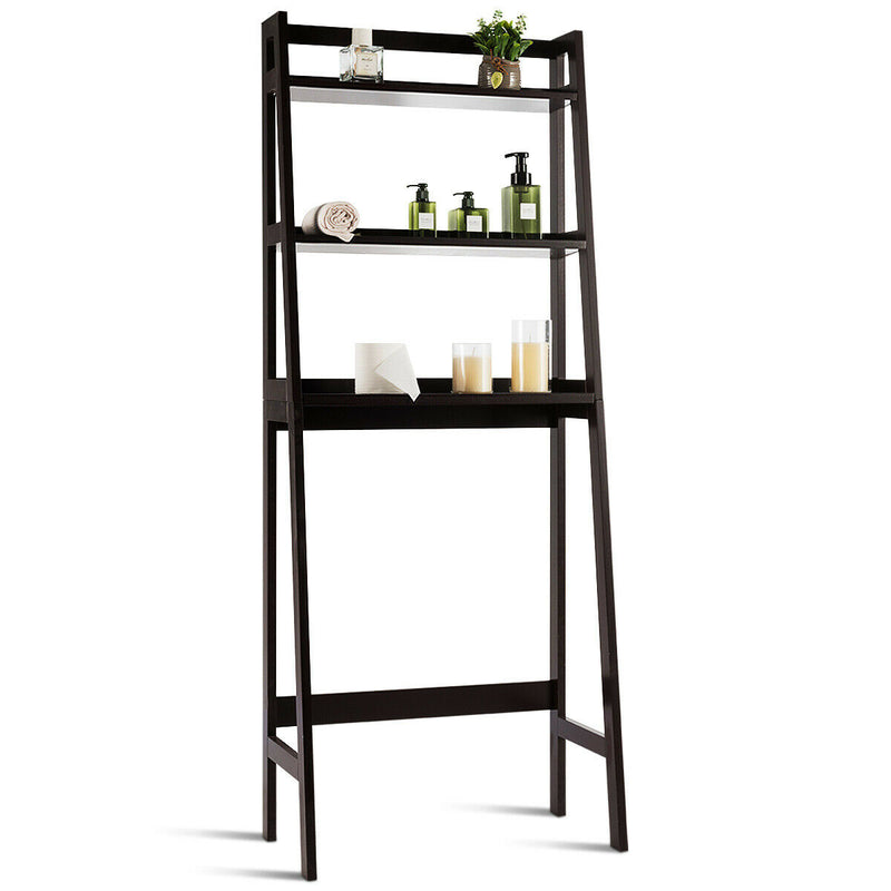 3-Shelf Over-The-Toilet Storage Organizer Rack-Brown
