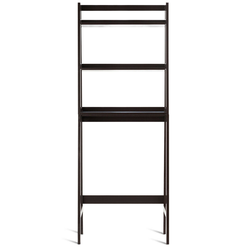 3-Shelf Over-The-Toilet Storage Organizer Rack-Brown