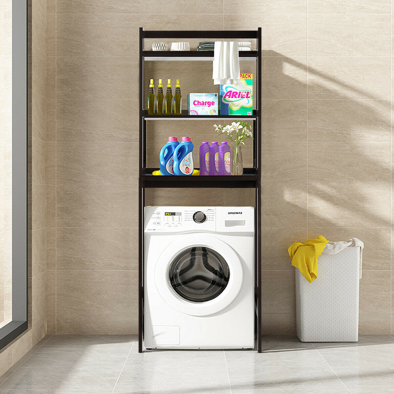 3-Shelf Over-The-Toilet Storage Organizer Rack-Brown