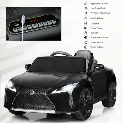 Lexus LC500 Licensed Kids 12V Ride Remote Control Electric Vehicle-Black
