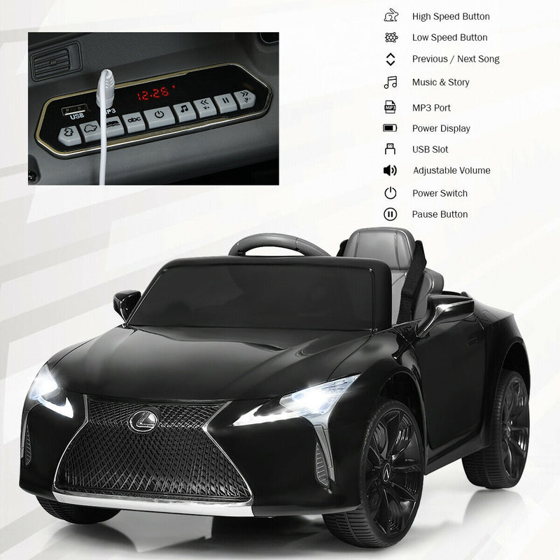 Lexus LC500 Licensed Kids 12V Ride Remote Control Electric Vehicle-Black