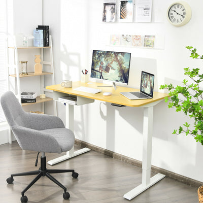 48-Inch Electric Standing Adjustable Desk with Control Panel and USB Port-Natural