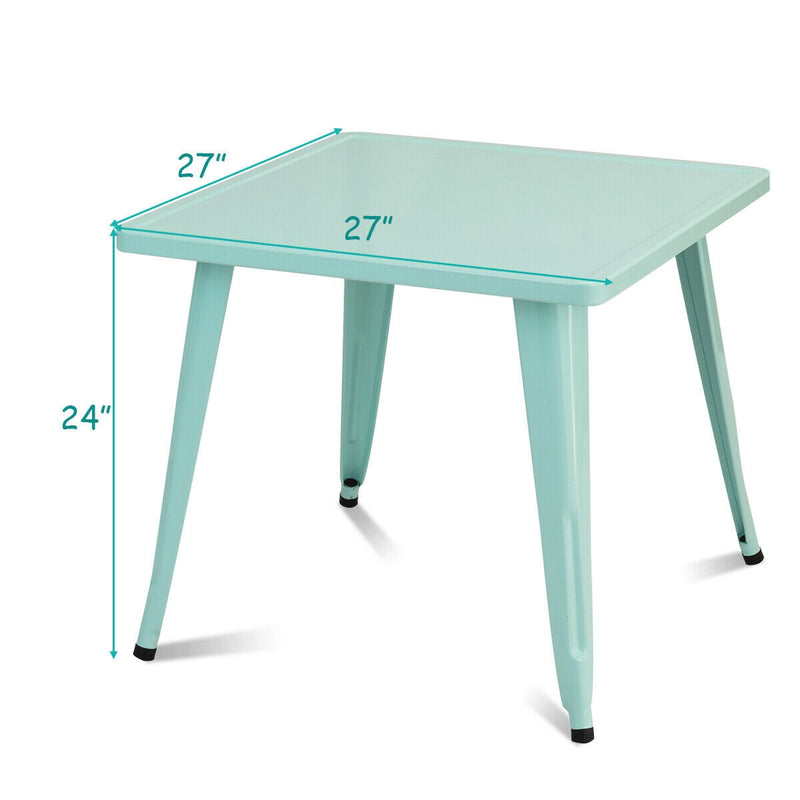 27-Inch Kids Square Steel Table Play Learn Activity Table-Blue