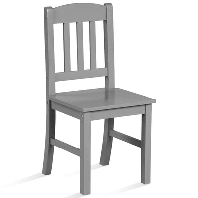 Kids Desk and Chair Set Study Writing Desk with Hutch and Bookshelves-Gray