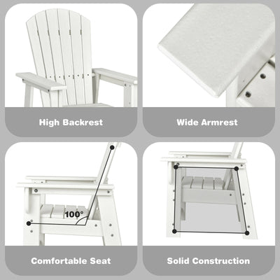 *Patio Kids' Adirondack Chair with Ergonomic Backrest - White