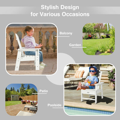 *Patio Kids' Adirondack Chair with Ergonomic Backrest - White