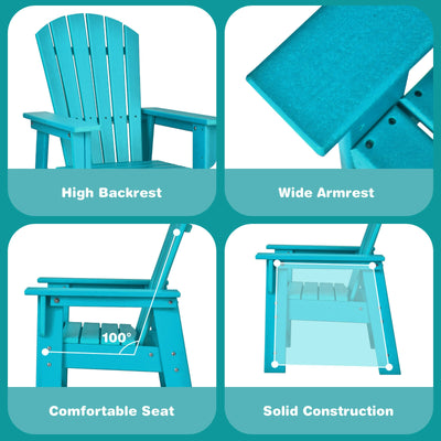 *Patio Kids' Adirondack Chair with Ergonomic Backrest - Turquoise